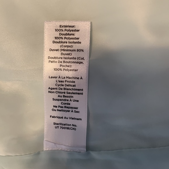 TALBOTS QUILTED DOWN PUFFER VEST PEARLIZED MINT GREEN SIZE S snowbound blue - Picture 4 of 7